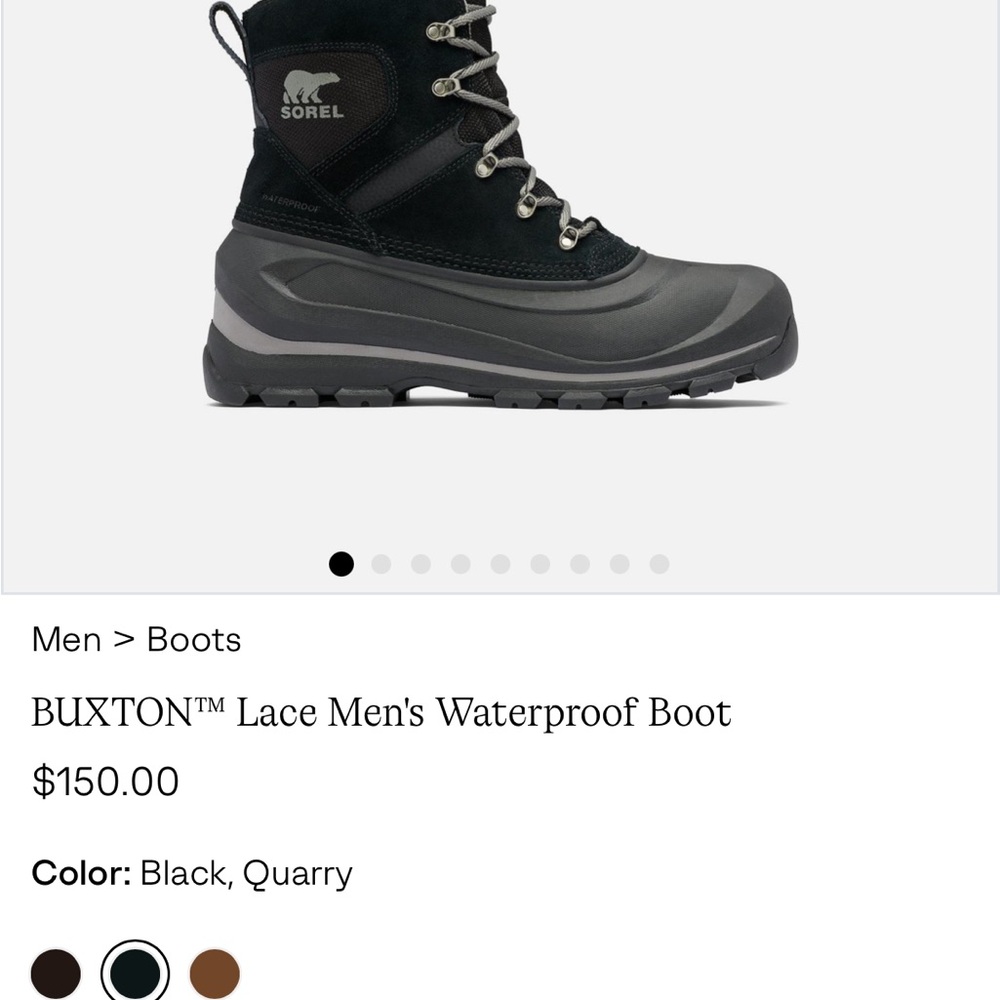 Sorel Men's Lace Waterproof Boot - Black and Gray